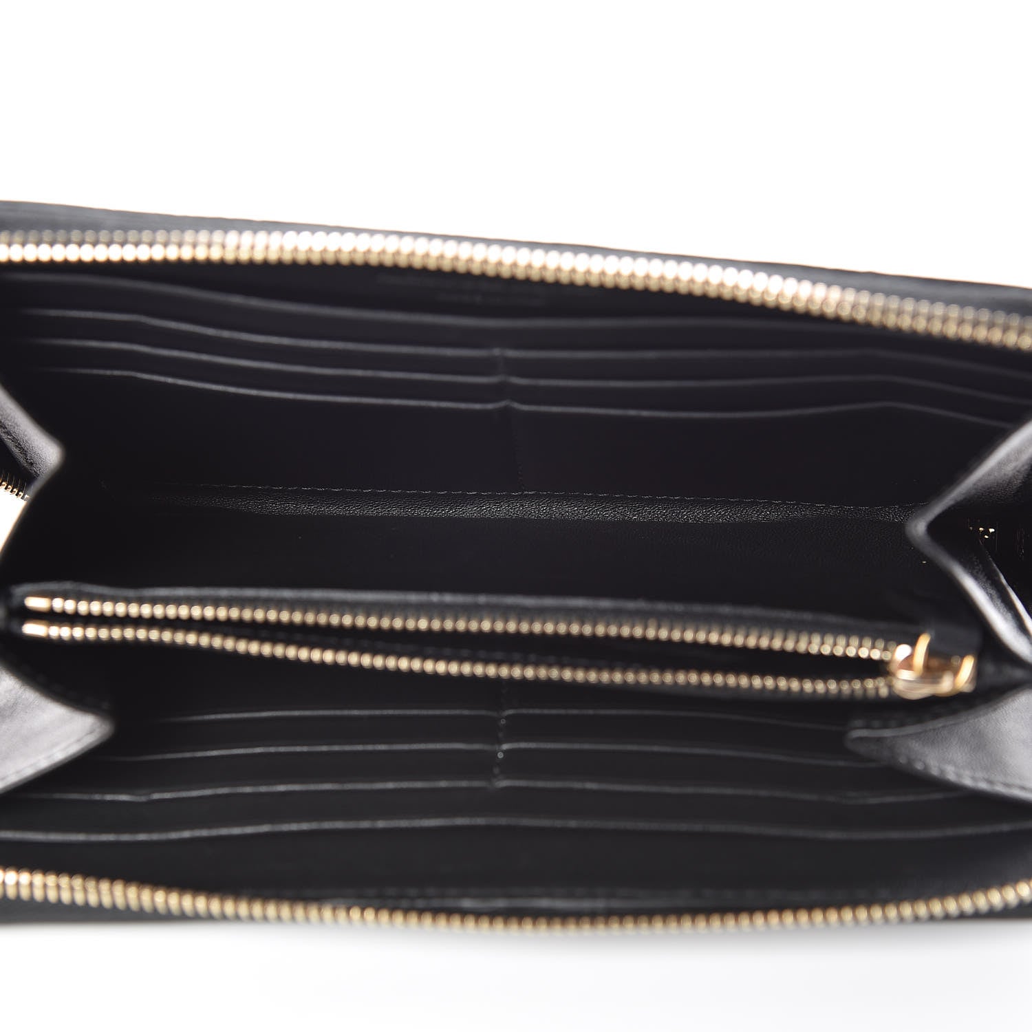 Alexander McQueen Pebbled Calfskin Skull Continental Zip Wallet Black 5 of 12