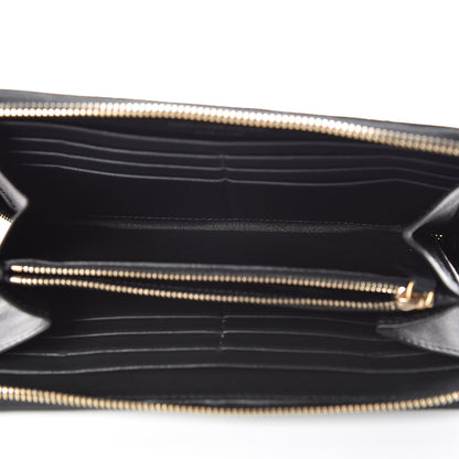 Alexander McQueen Pebbled Calfskin Skull Continental Zip Wallet Black 5 of 12