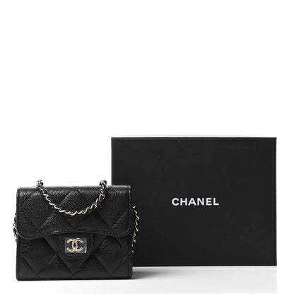 Chanel Caviar Quilted Flap Card Holder On Chain Black 11 of 11