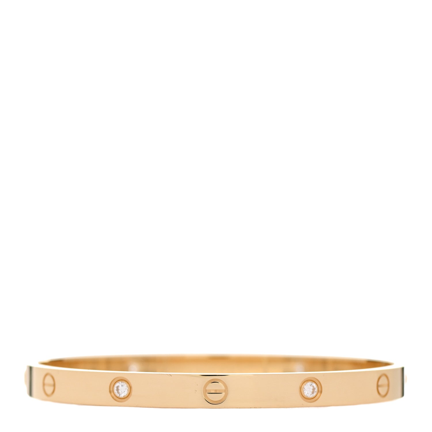 Cartier 18K Yellow Gold 4 Diamond LOVE Bracelet 20 2 of 5
