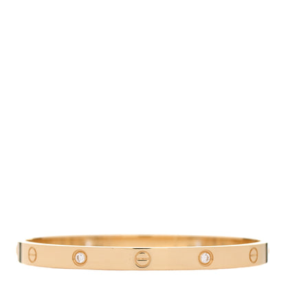 Cartier 18K Yellow Gold 4 Diamond LOVE Bracelet 20 2 of 5