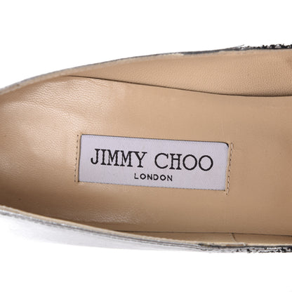 Jimmy Choo Suede Metallic Leather Degrade Anouk Pumps 40 Silver Black 9 of 9