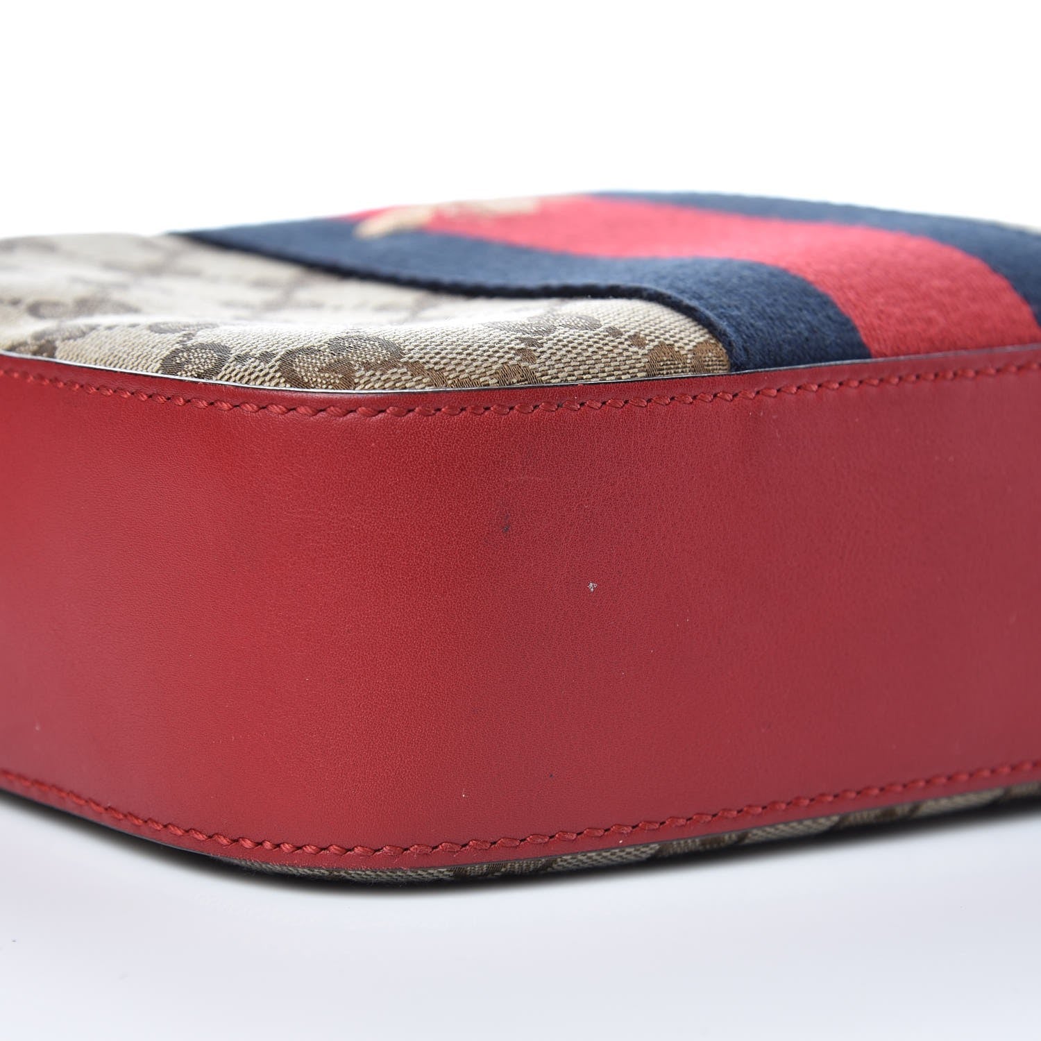Gucci Monogram GG Supreme Web Small Webby Bee Shoulder Red 14 of 14