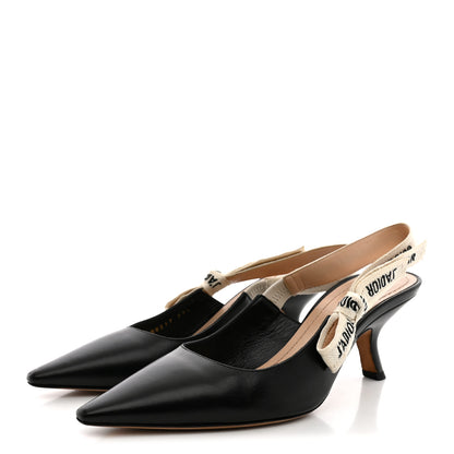 Christian Dior Lambskin Ribbon J'Adior Slingback 65mm Pumps 37.5 Black 5 of 15