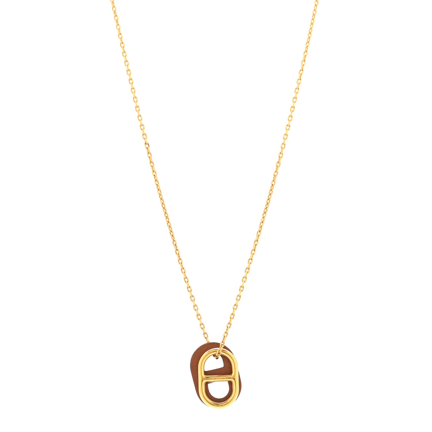 Hermes Swift O'Maillon Pendant Necklace Gold 1 of 6