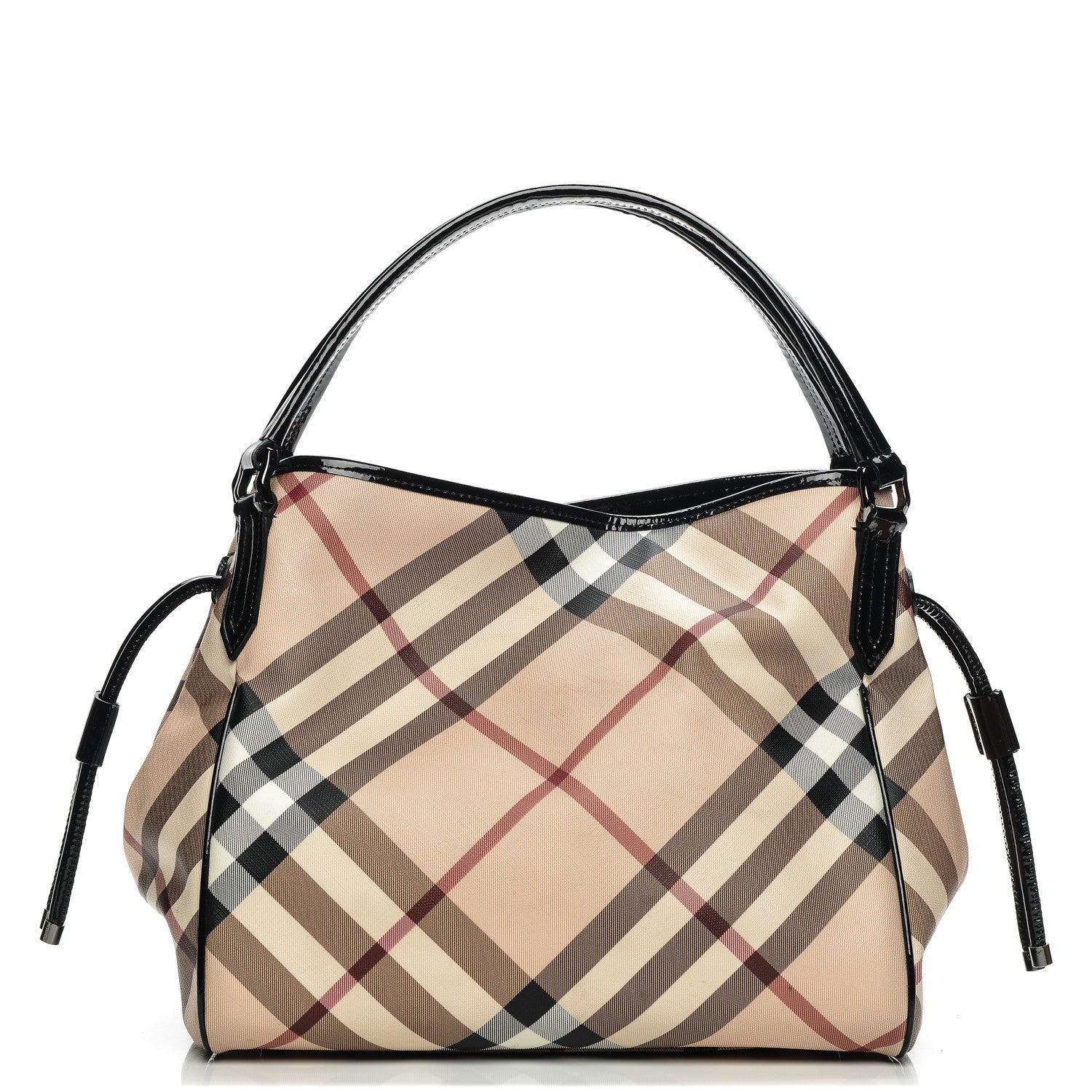 Burberry Patent Nova Check Small Bilmore Tote Black 1 of 12