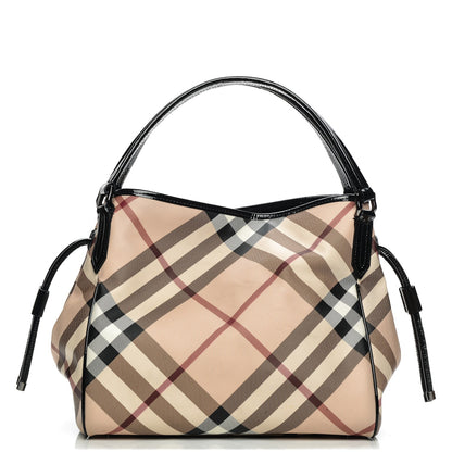 Burberry Patent Nova Check Small Bilmore Tote Black 1 of 12