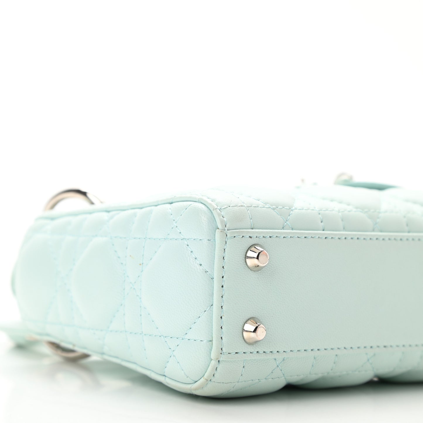 Lambskin Cannage Micro Lady Dior Turquoise