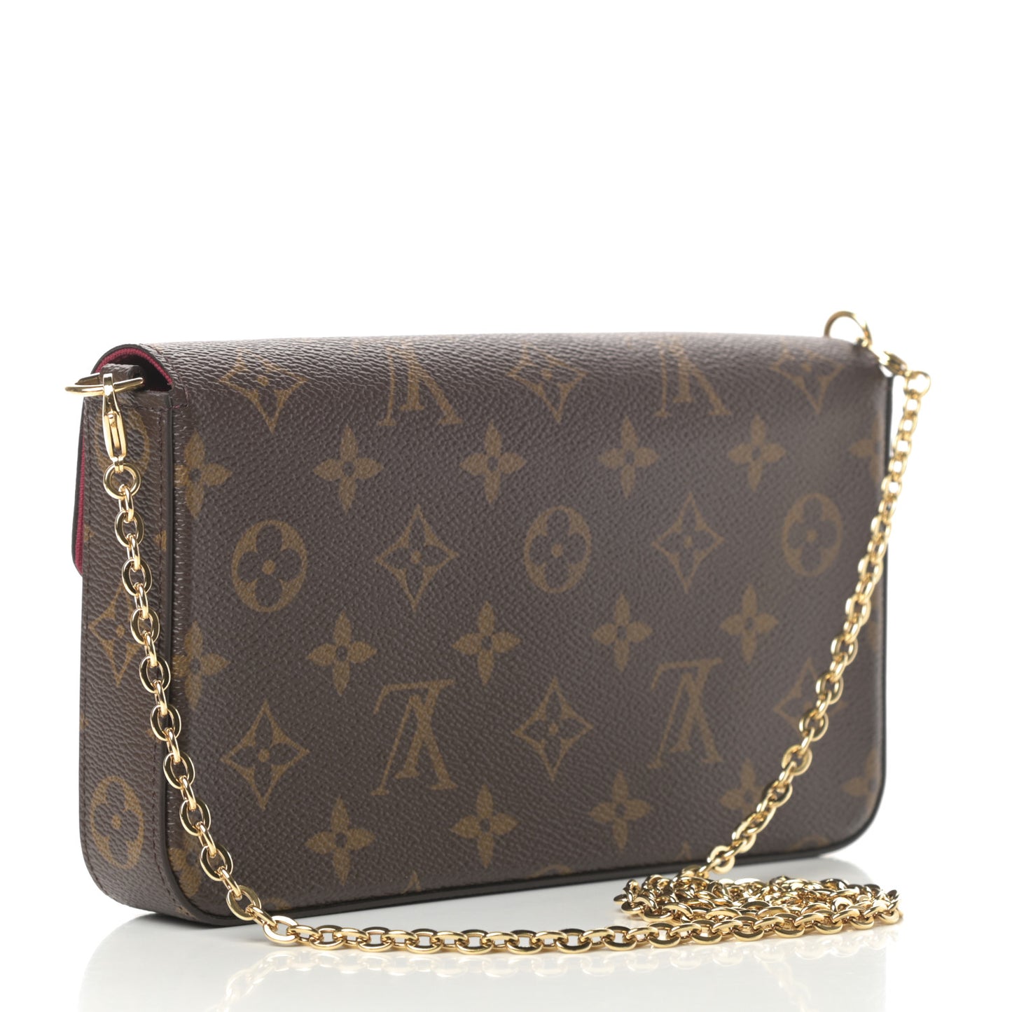Monogram Pochette Felicie Chain Wallet Fuchsia