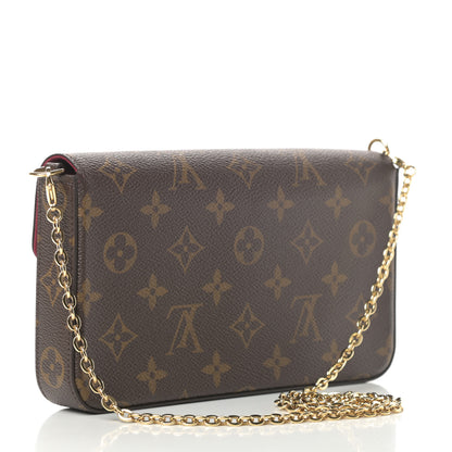 Louis Vuitton Monogram Pochette Felicie Chain Wallet Fuchsia 4 of 12