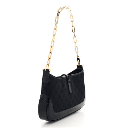 Gucci Monogram Jackie O Chain Hobo Black 3 of 12