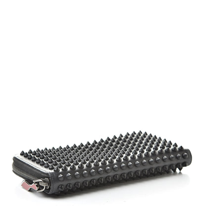 Christian Louboutin Calfskin Panettone Spiked Zip Around Wallet Black 4 of 10