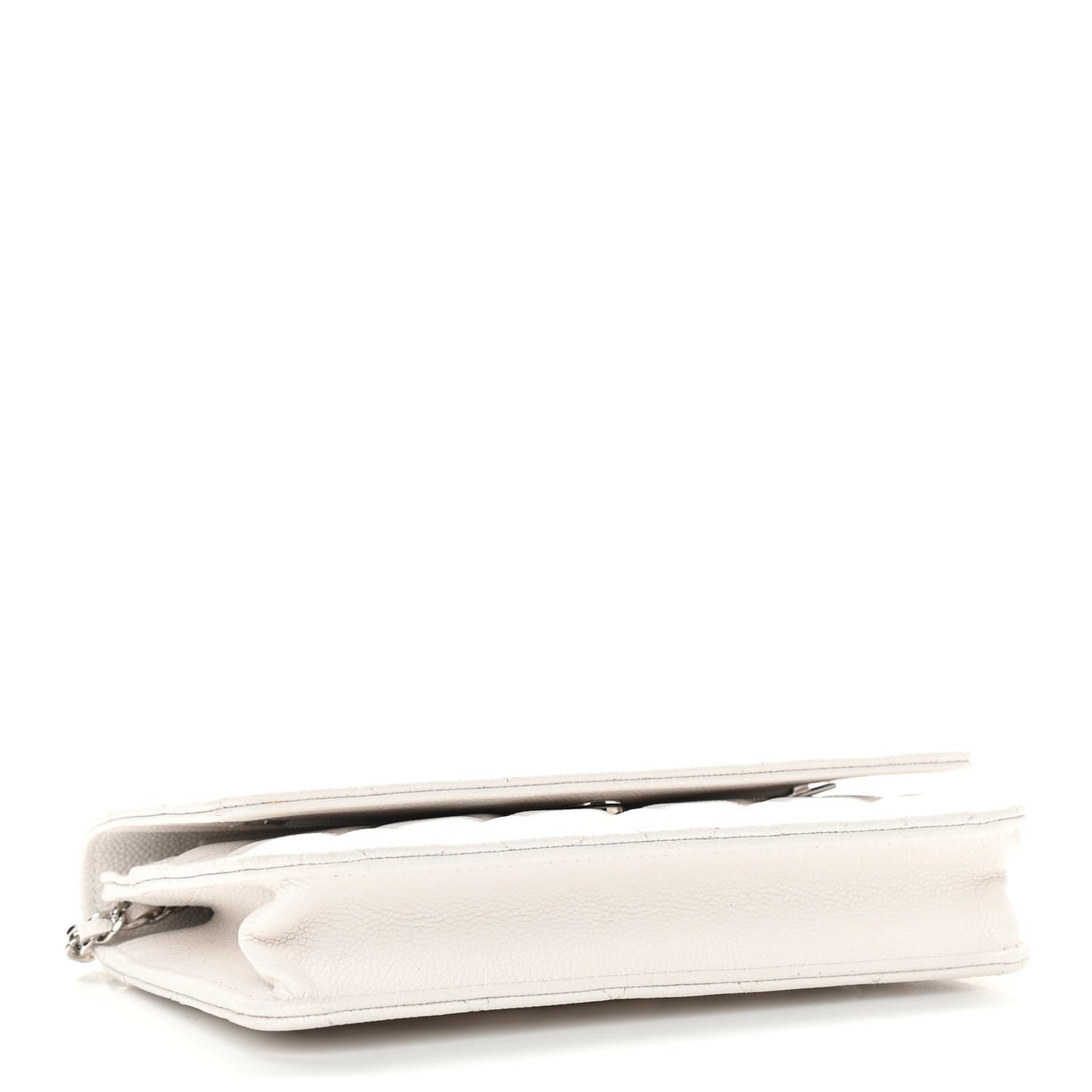 Caviar Quilted Wallet On Chain WOC White
