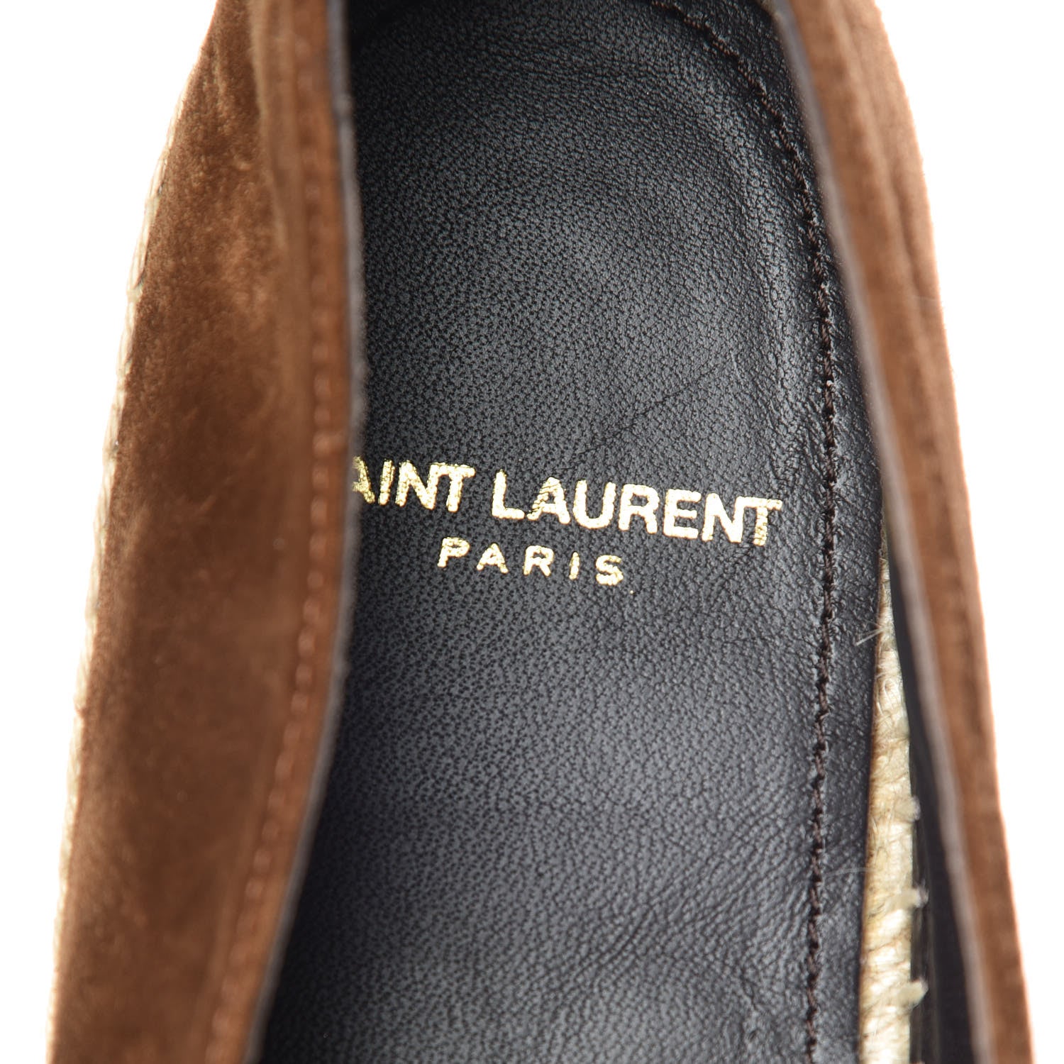 Saint Laurent Suede Monogram Espadrilles 38 Brown 7 of 10