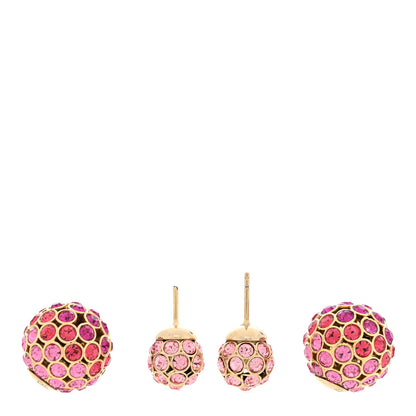 Christian Dior Crystal Mise En Dior Tribal Earrings Pink Gold 3 of 4