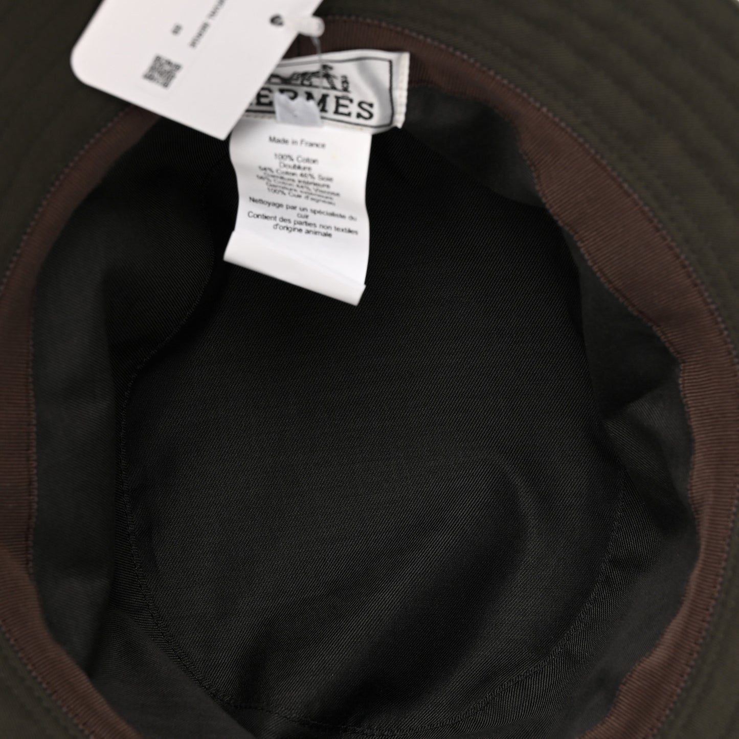 Cotton Twill Lambskin Fred H'Cheval Bucket Hat 59 Bronze