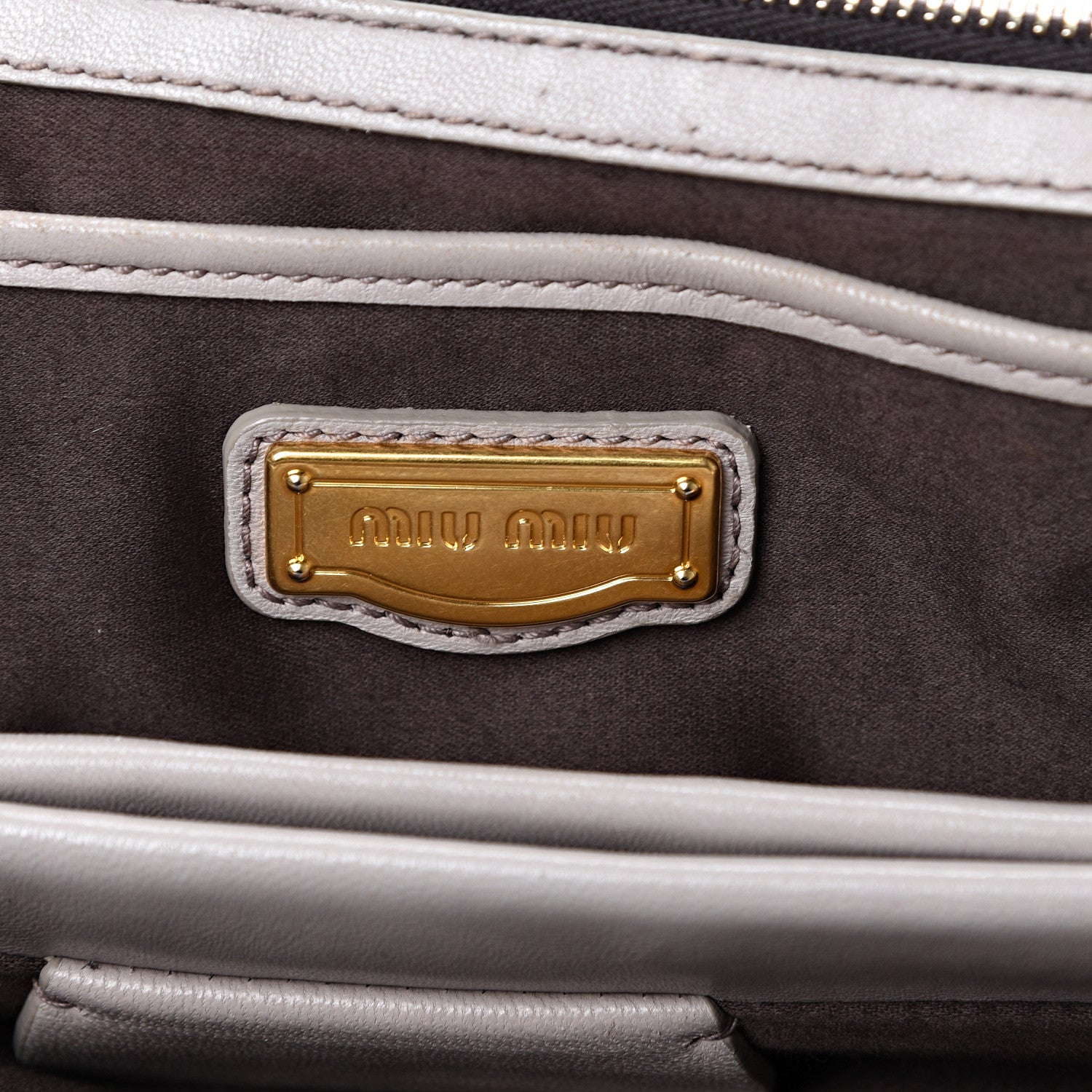 Miu Miu Nappa Matelasse Bauletto Top Handle Tote Pomice 5 of 23