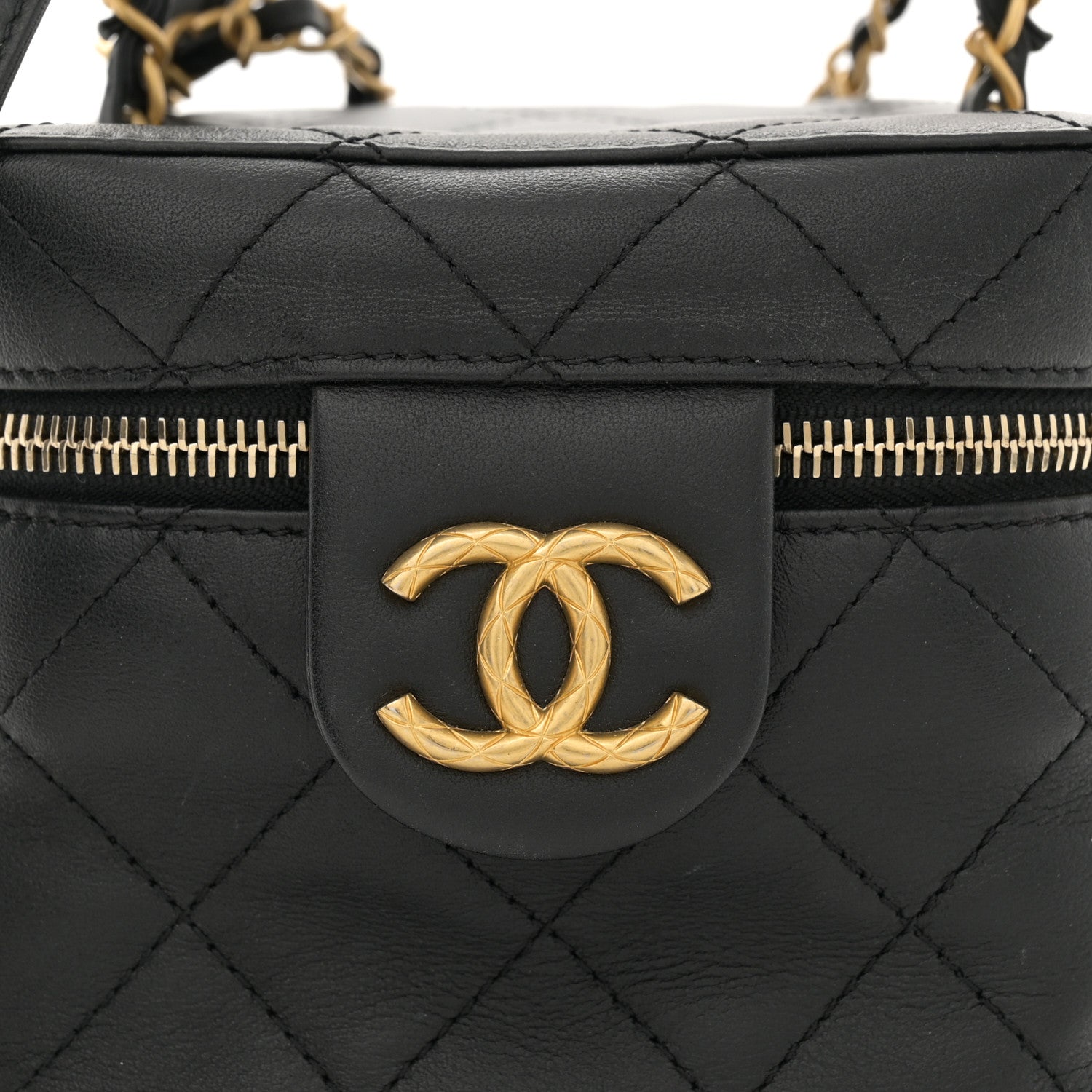 Chanel Calfskin Quilted Small Vanity Case With Chain Black 8 of 12