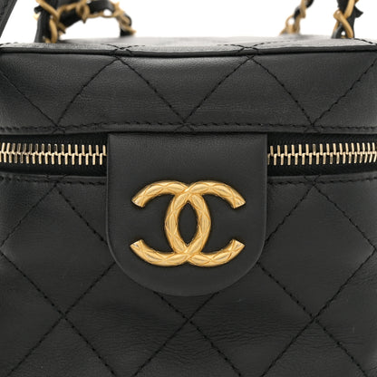 Chanel Calfskin Quilted Small Vanity Case With Chain Black 8 of 12