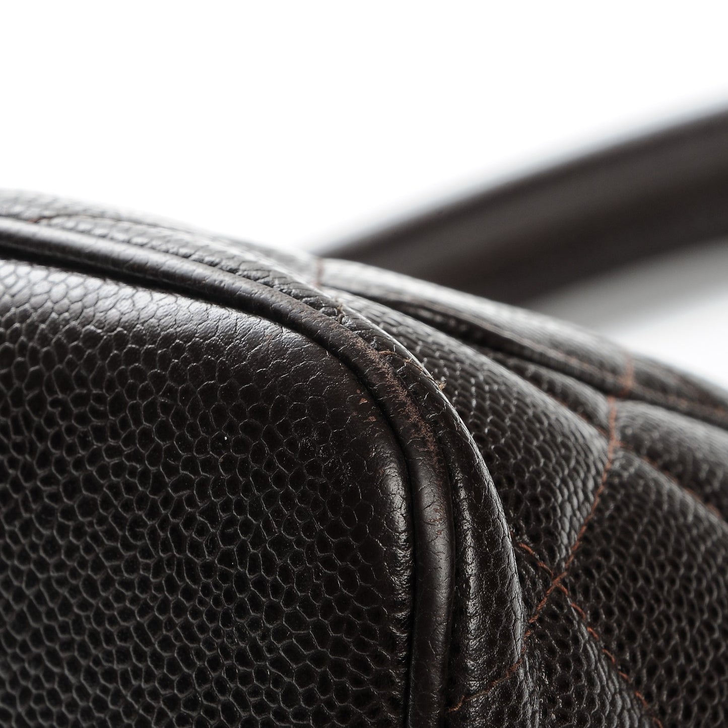 Caviar Quilted Medallion CC Tote Dark Brown