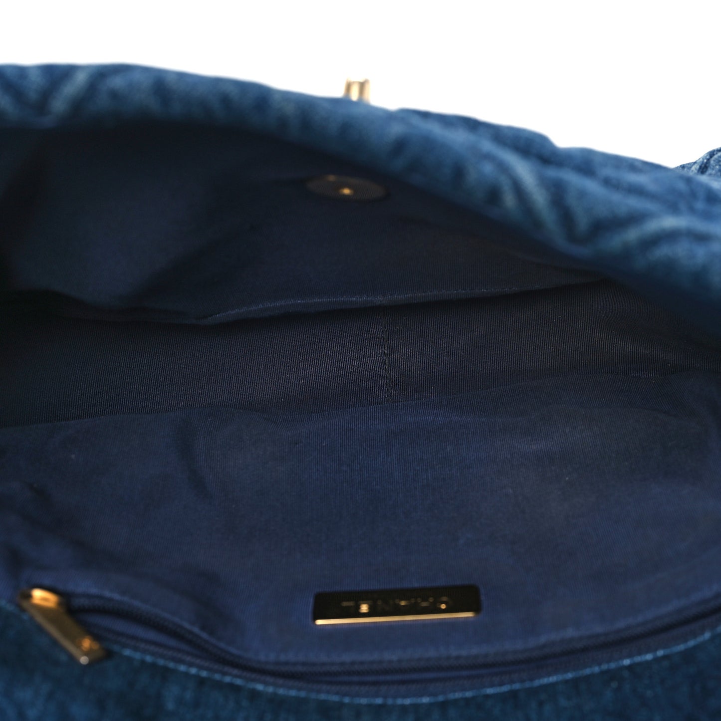 Denim Quilted Large Chanel 19 Flap Blue