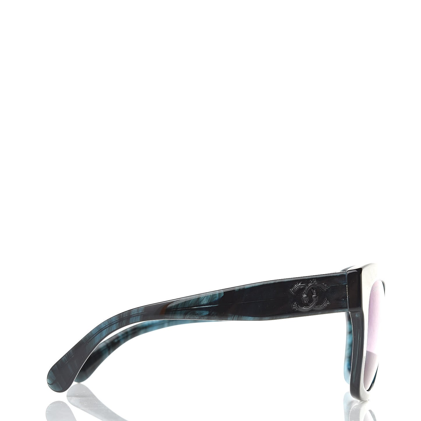 Acetate Mirror CC Square Fall Sunglasses 5357 Dark Blue