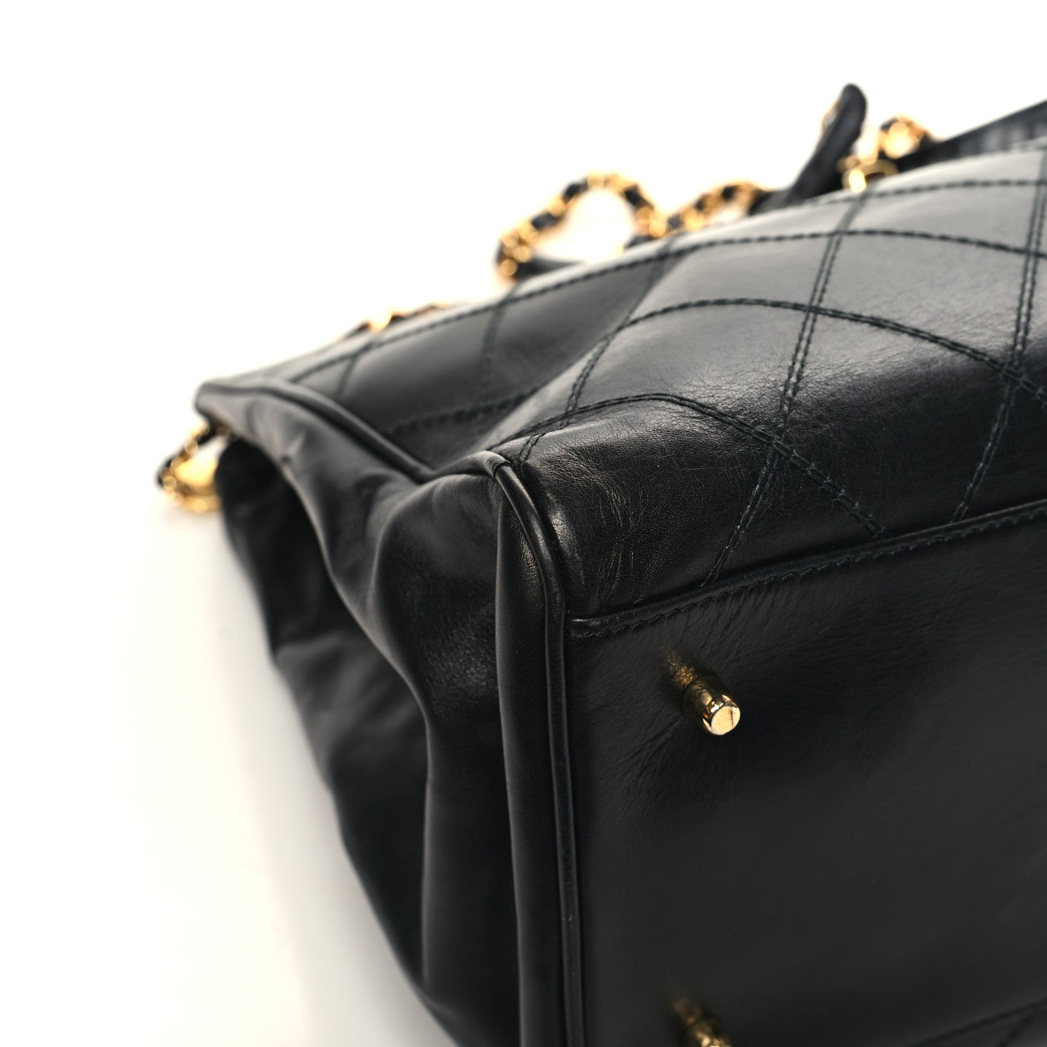 Chanel Calfskin Stitched XL Weekender Black 12 of 17