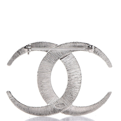 Chanel Baguette Crystal CC Brooch Silver 3 of 4