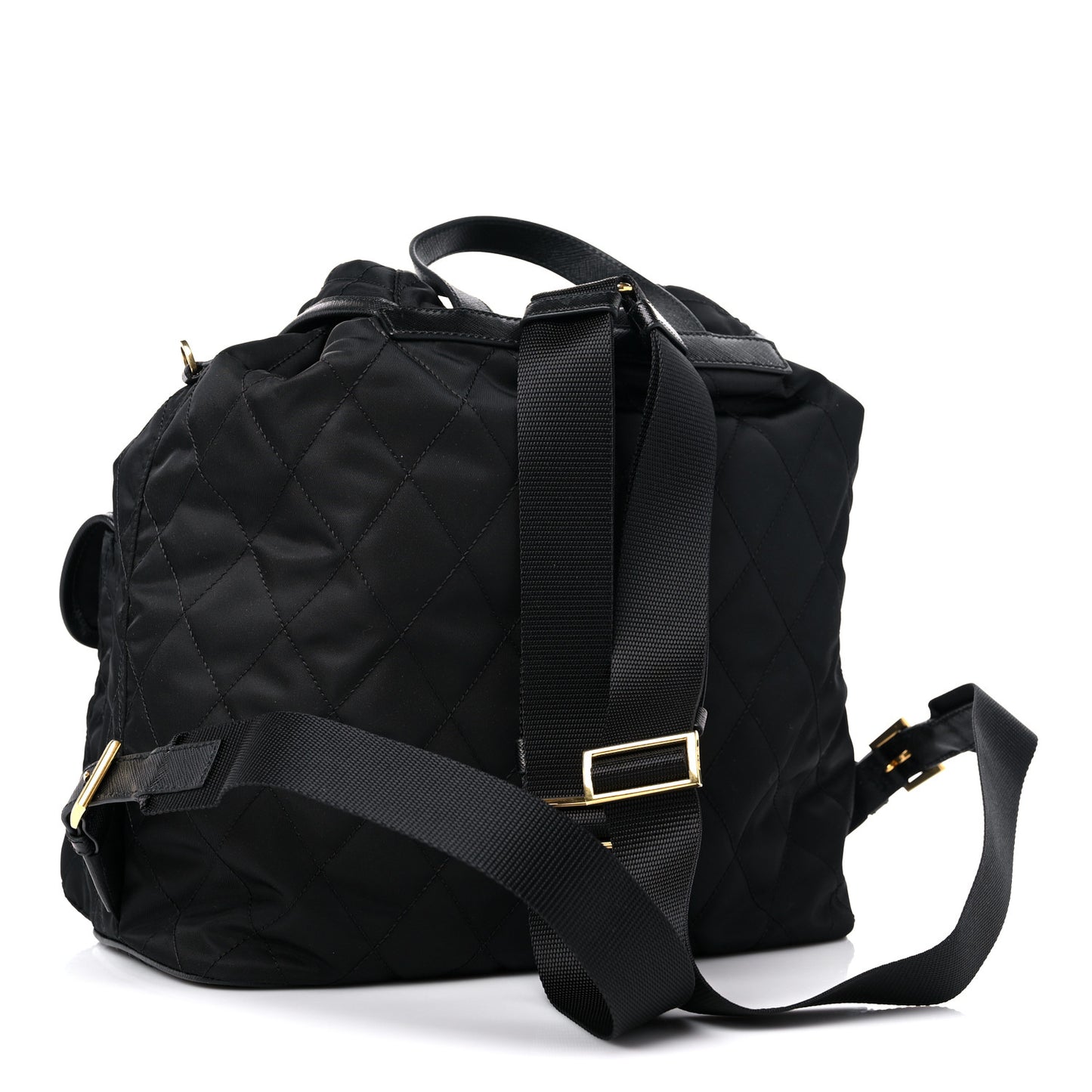 Tessuto Nylon Saffiano Vela Quilted Backpack Black
