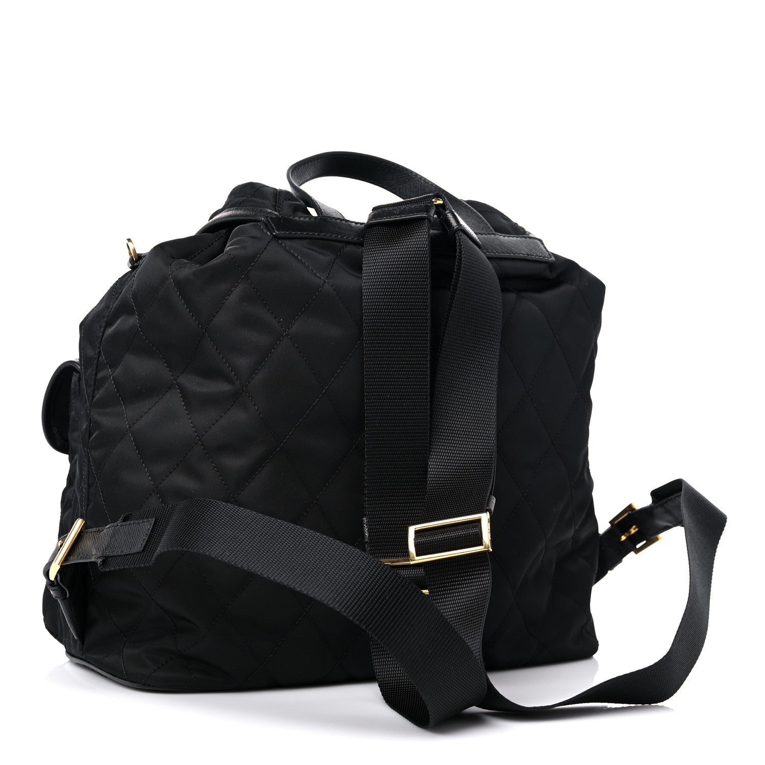 Prada Tessuto Nylon Saffiano Vela Quilted Backpack Black 3 of 8