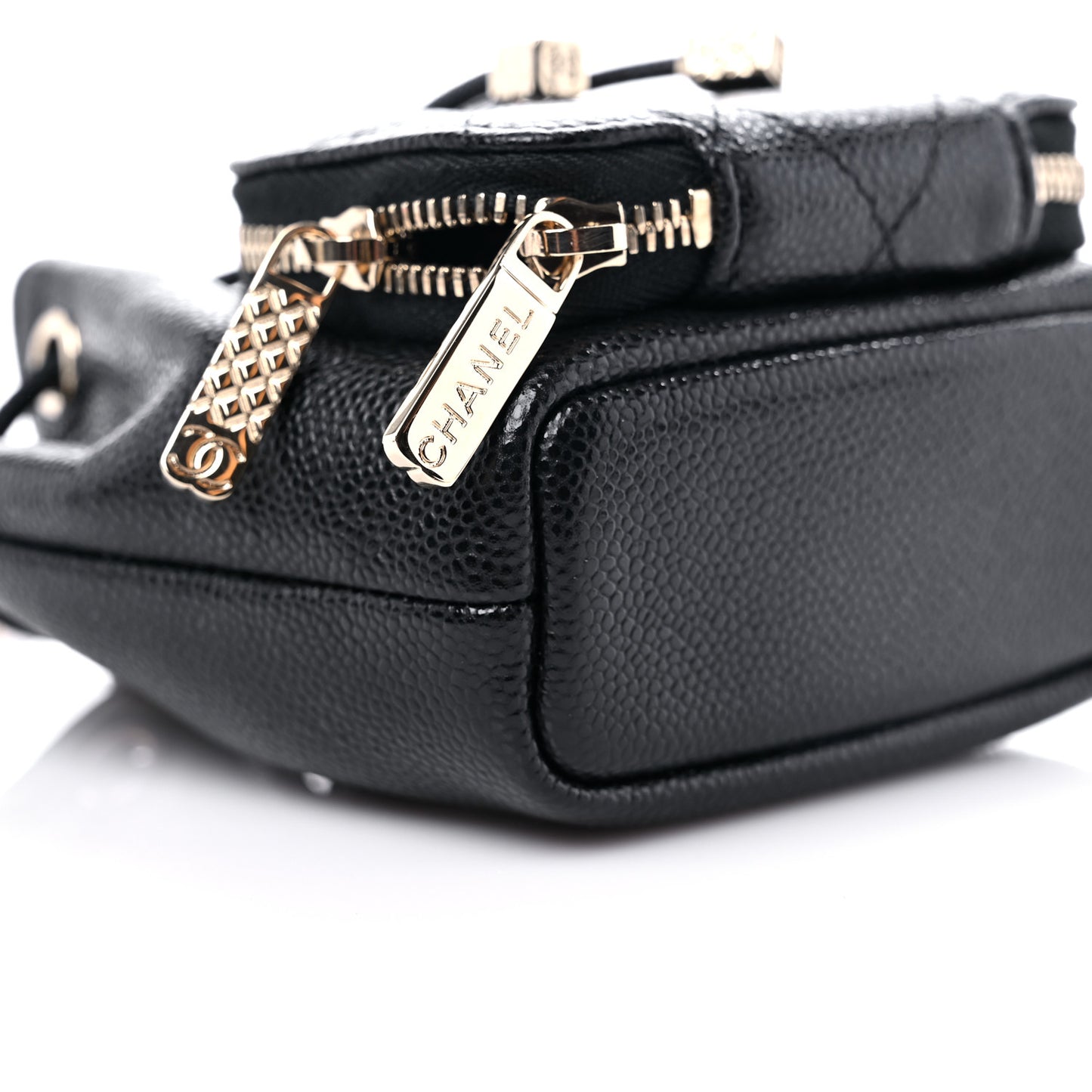 Caviar Quilted Mini CC Pocket Bucket Bag Black