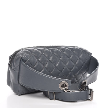Chanel Calfskin Quilted Waist Bag Dark Grey 2 of 12