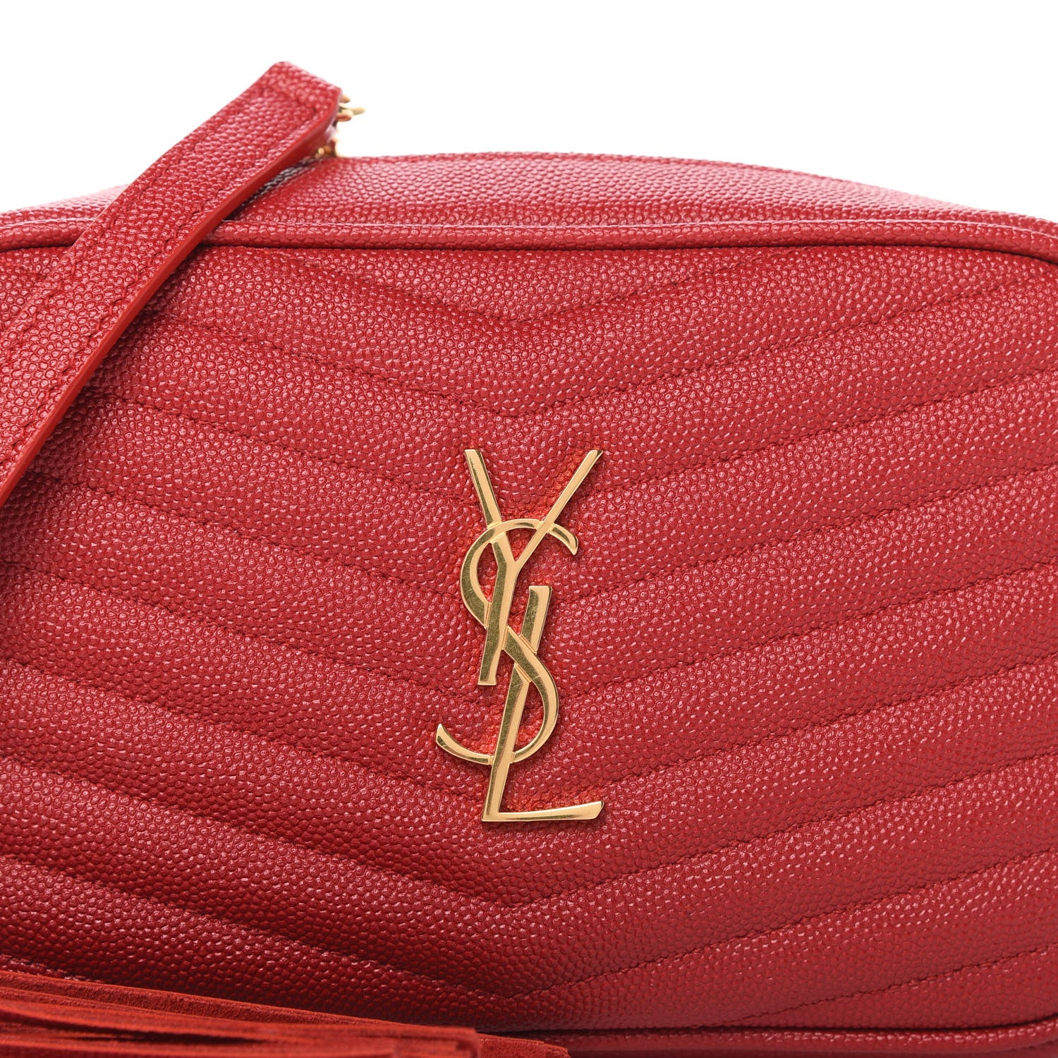 Saint Laurent Grain De Poudre Matelasse Monogram Mini Lou Camera Bag Eros Red 10 of 10