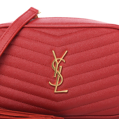 Saint Laurent Grain De Poudre Matelasse Monogram Mini Lou Camera Bag Eros Red 10 of 10