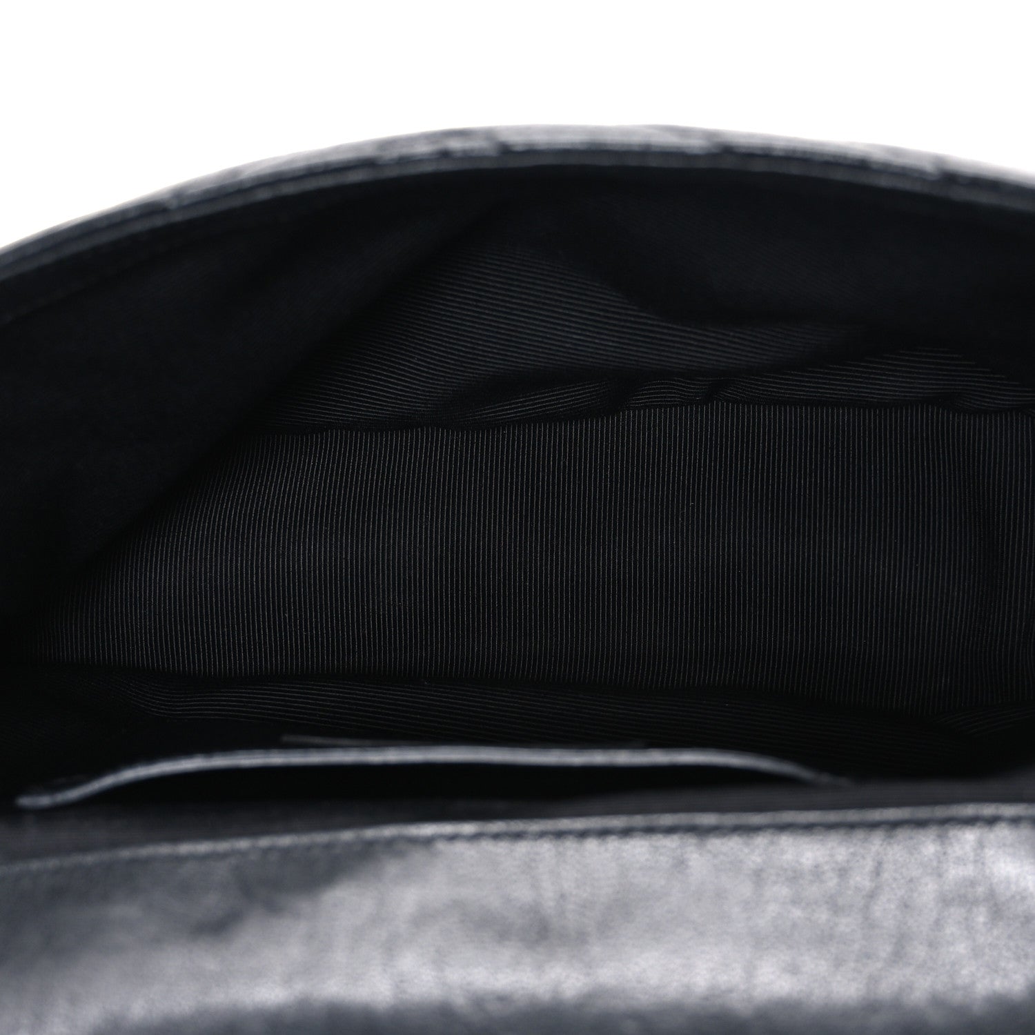 Saint Laurent Grained Calfskin Matelasse Chevron Medium Monogram Chain Bag Black 5 of 11