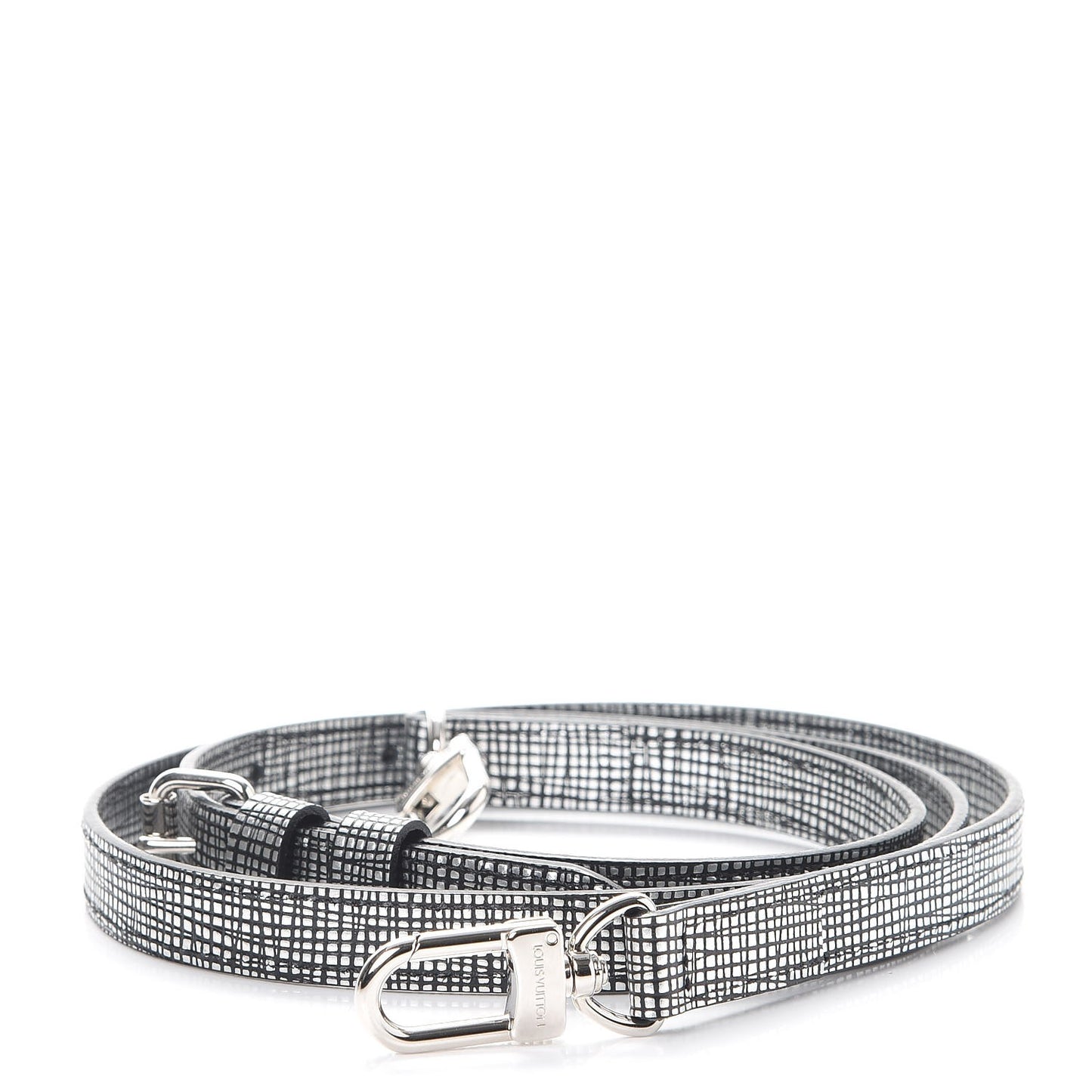 Metallic Epi Petit Malle Adjustable Shoulder Strap Black Silver