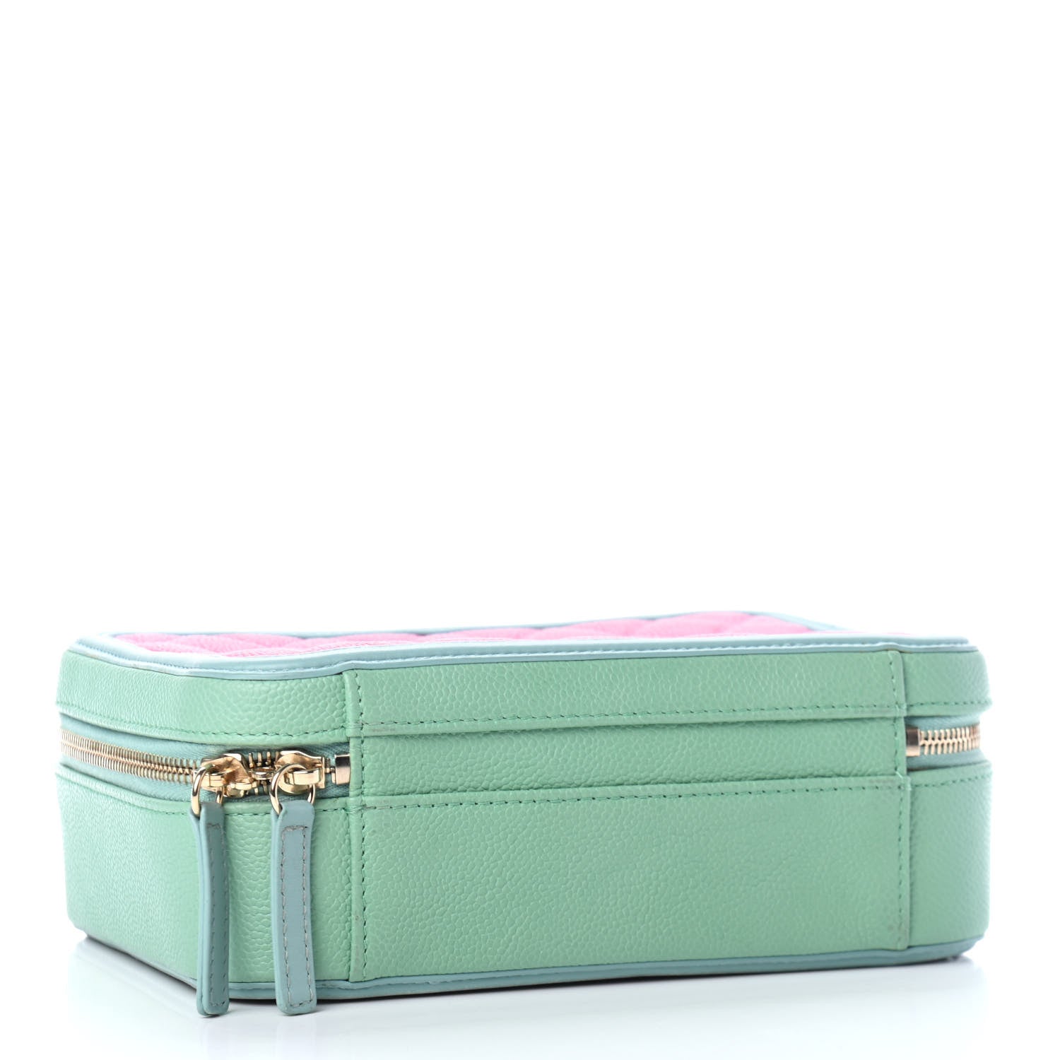 Chanel Caviar Quilted Medium CC Filigree Vanity Case Pink Green Blue 3 of 4