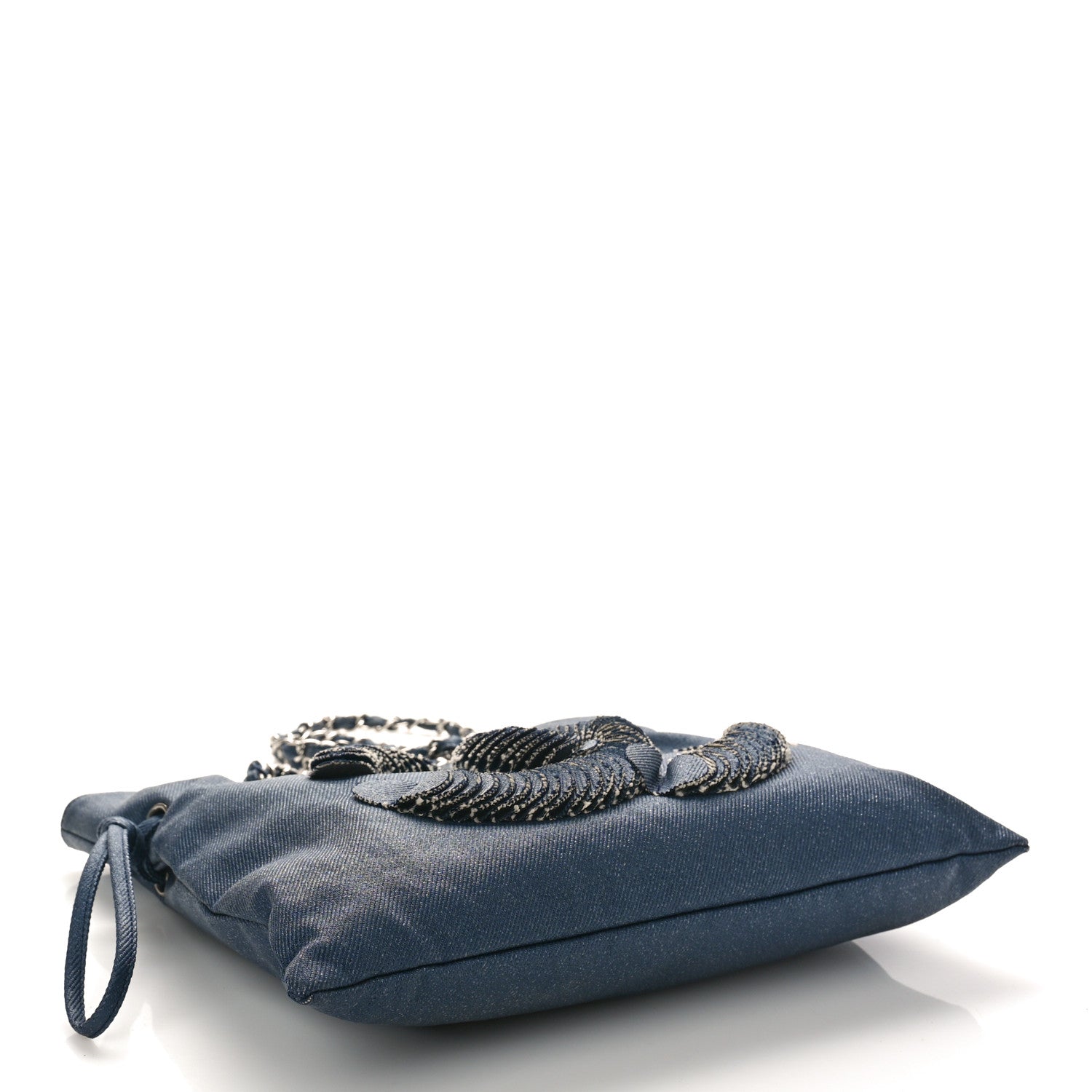 Chanel Denim Small CC Discus Tote Blue 4 of 10