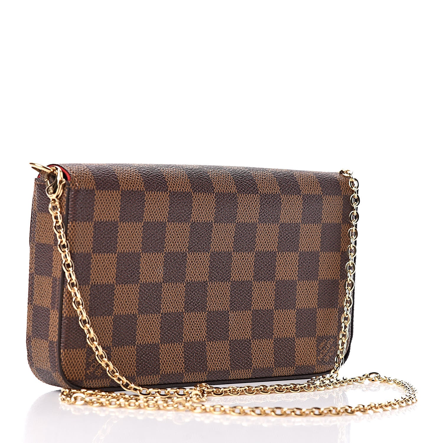 Louis Vuitton Damier Ebene Pochette Felicie Chain Wallet 4 of 12
