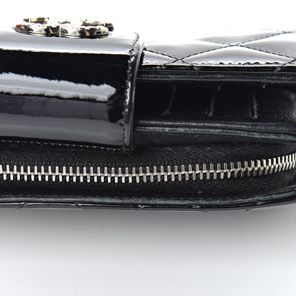 Chanel Patent Quilted Brilliant Zipped Pocket Wallet Black 13 of 13