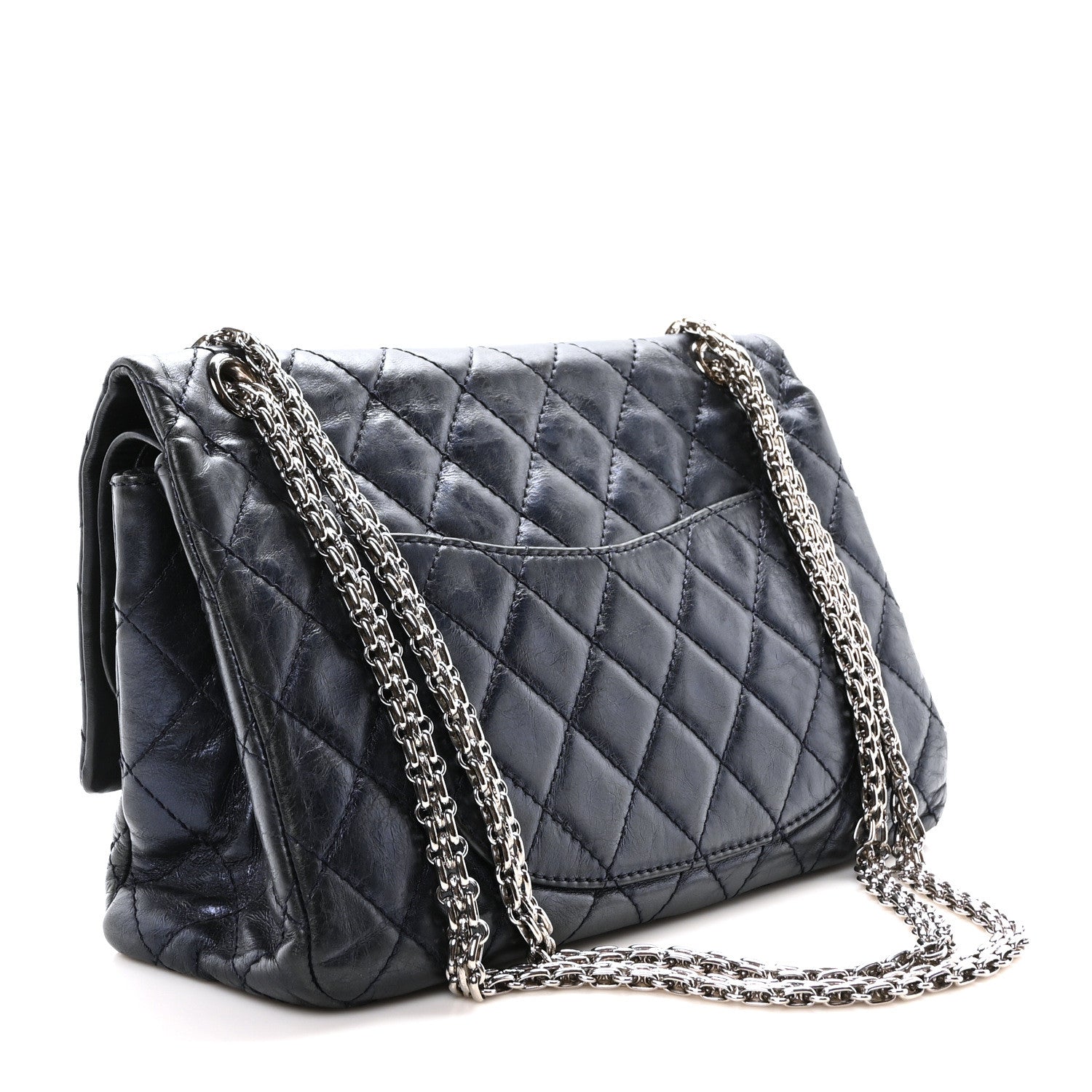 Chanel Metallic Aged Calfskin Quilted 2.55 Reissue 226 Flap Blue 3 of 10