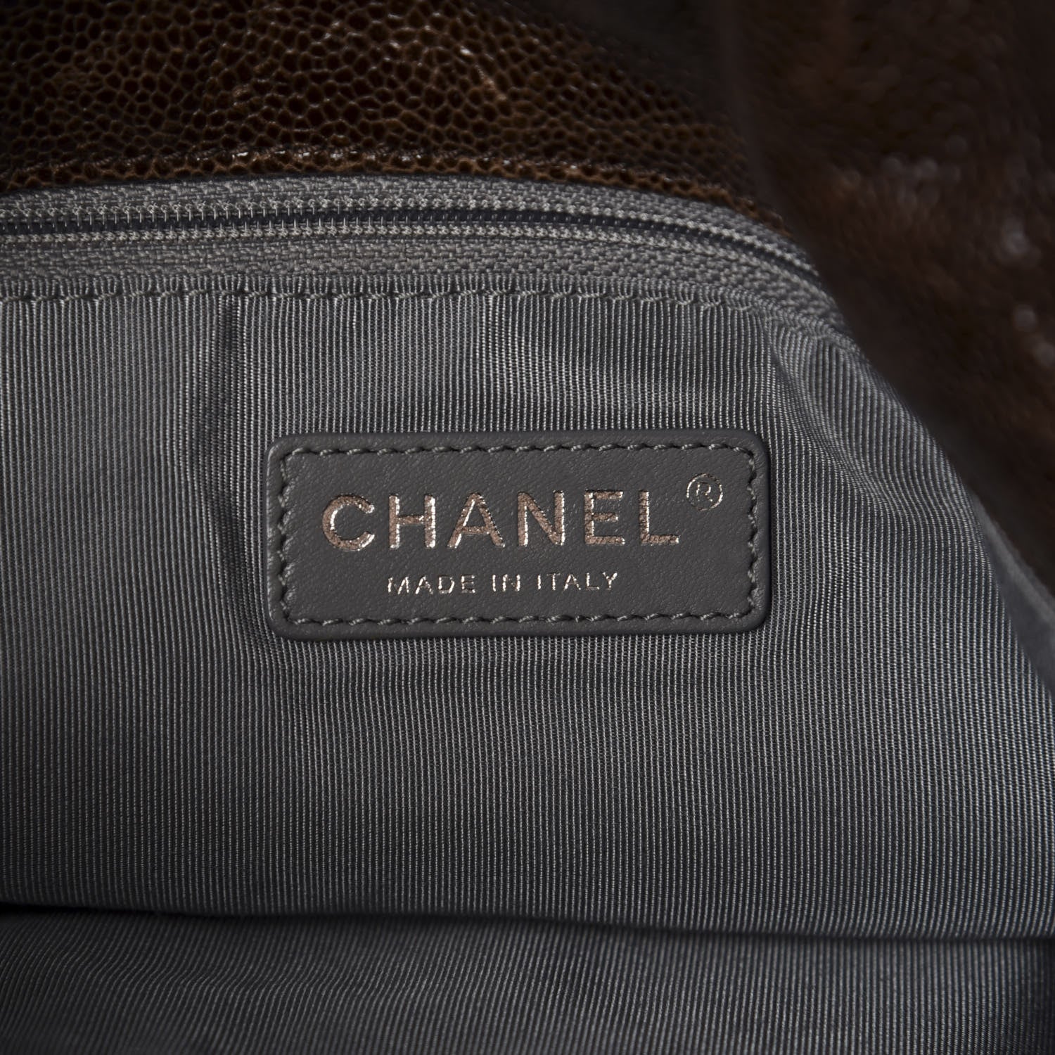 Chanel Distressed Glazed Caviar Quilted Large Elastic Tote Brown 8 of 10
