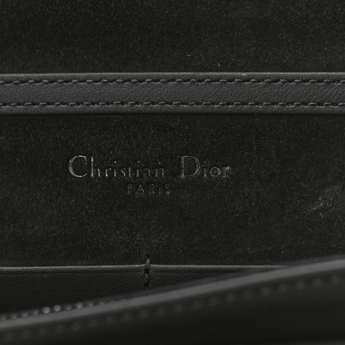 Ultra Matte Calfskin Diorama Wallet on Chain Pouch Black
