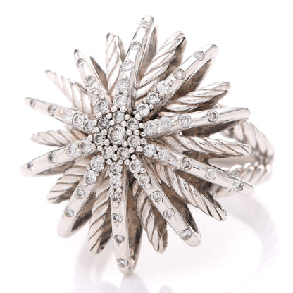David Yurman Sterling Silver Diamond 25mm Starburst Ring 54 7 3 of 5