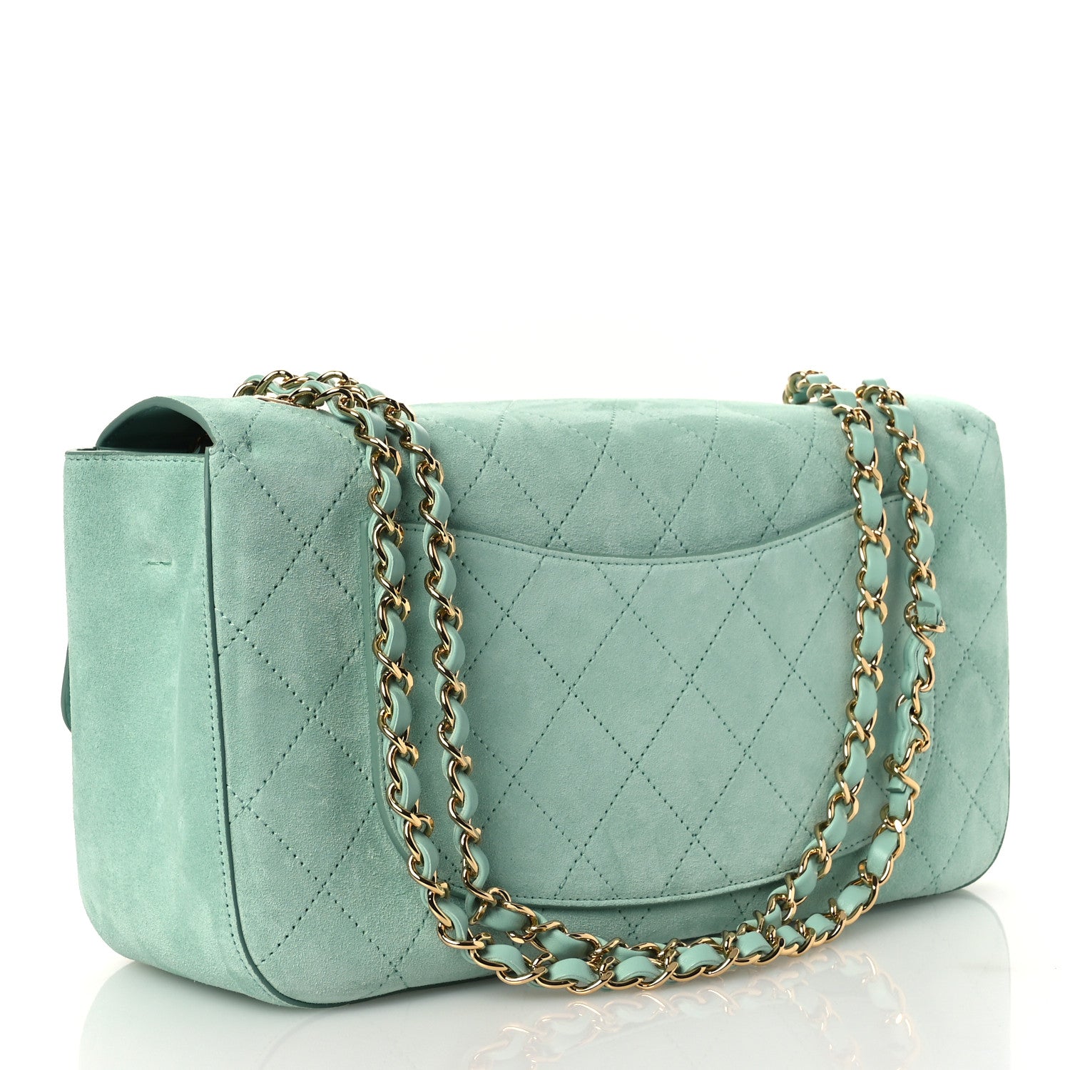 Chanel Suede Calfskin Small Souplissimo Maxi Flap Green 3 of 22