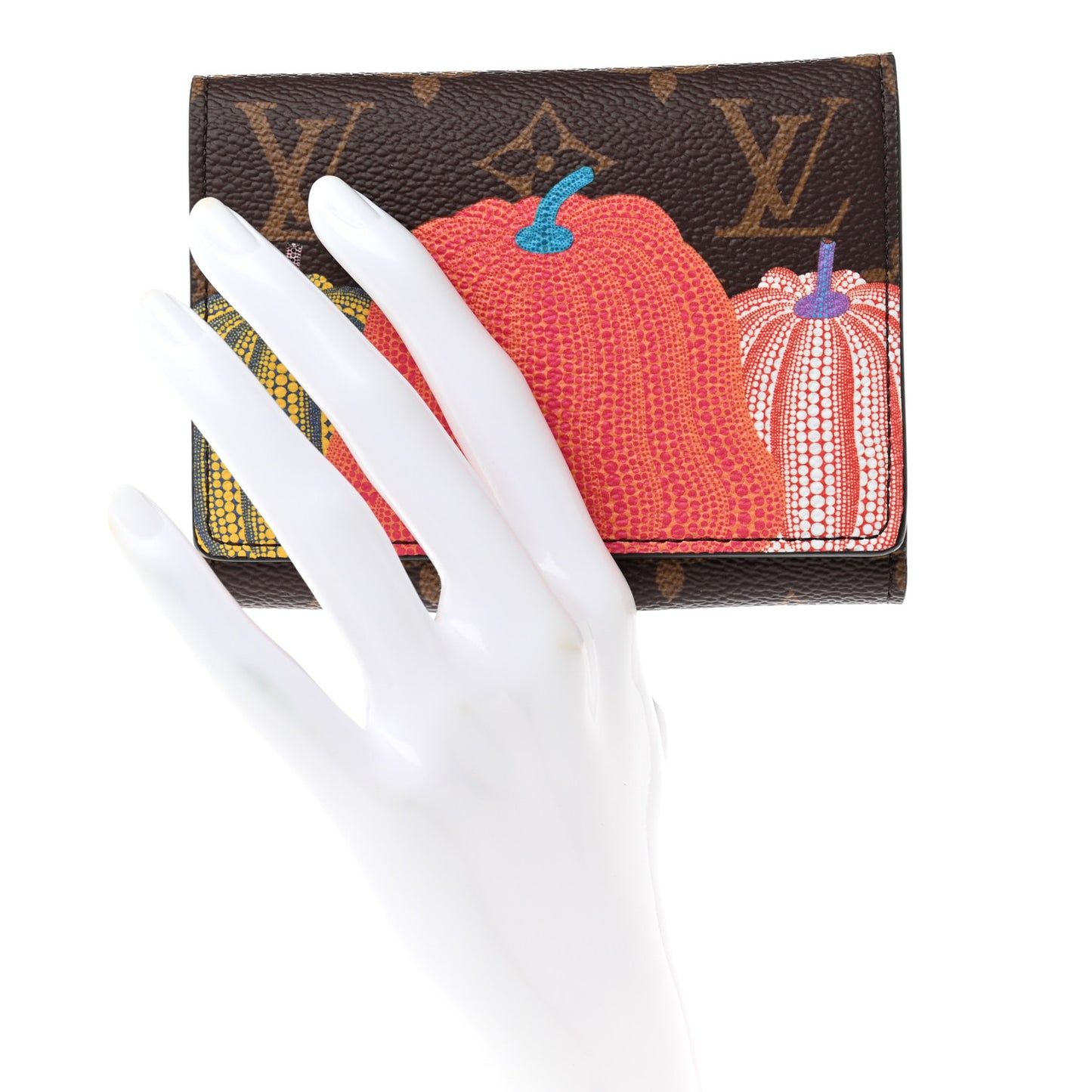LV X YK Monogram Kusama Pumpkin Victorine Wallet