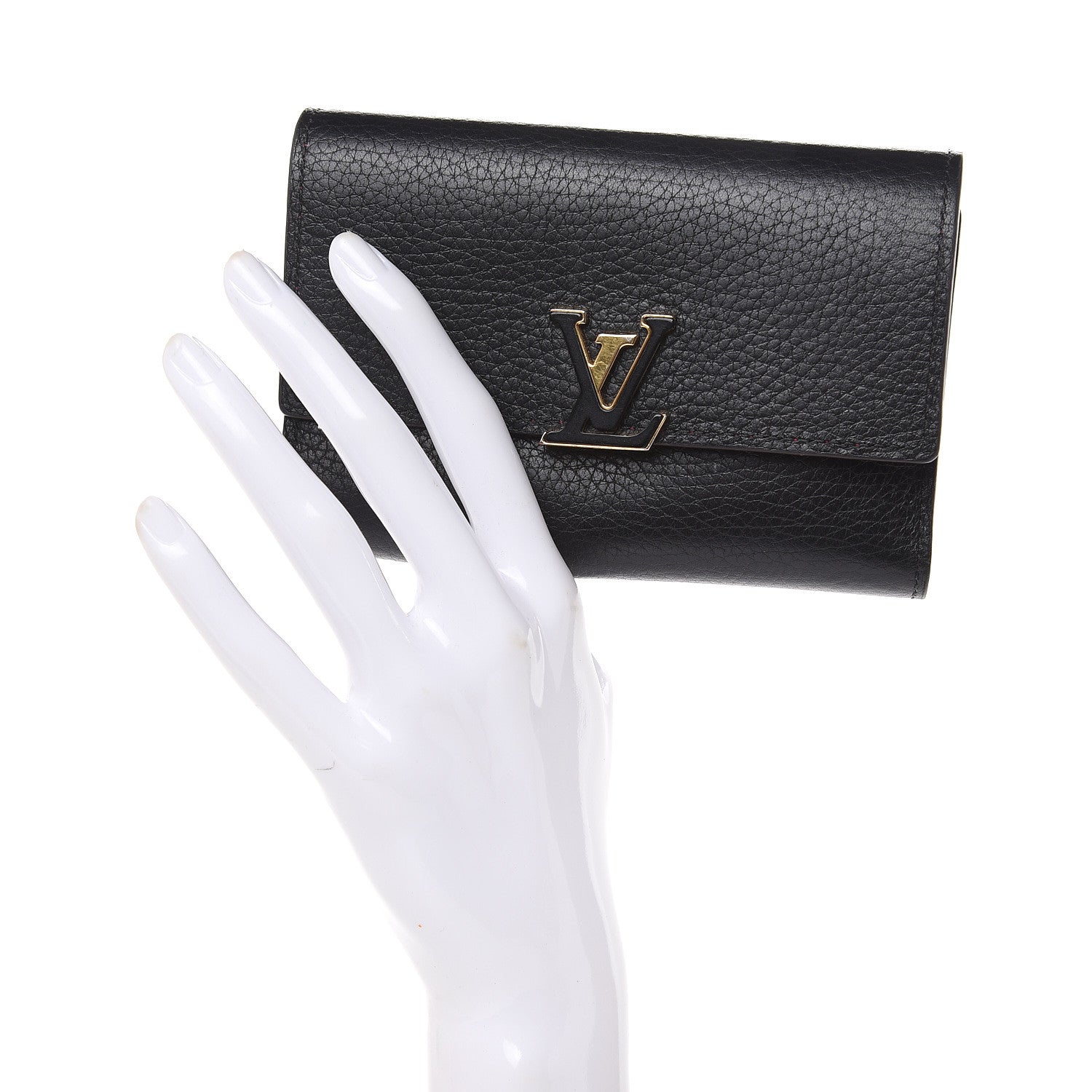 Louis Vuitton Taurillon Capucines Compact Wallet Black 2 of 11