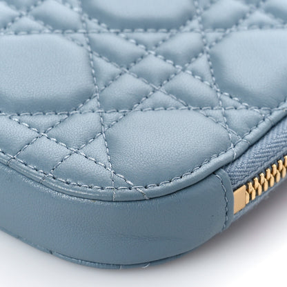Christian Dior Lambskin Cannage Lady Dior Phone Holder Cloud Blue 8 of 8