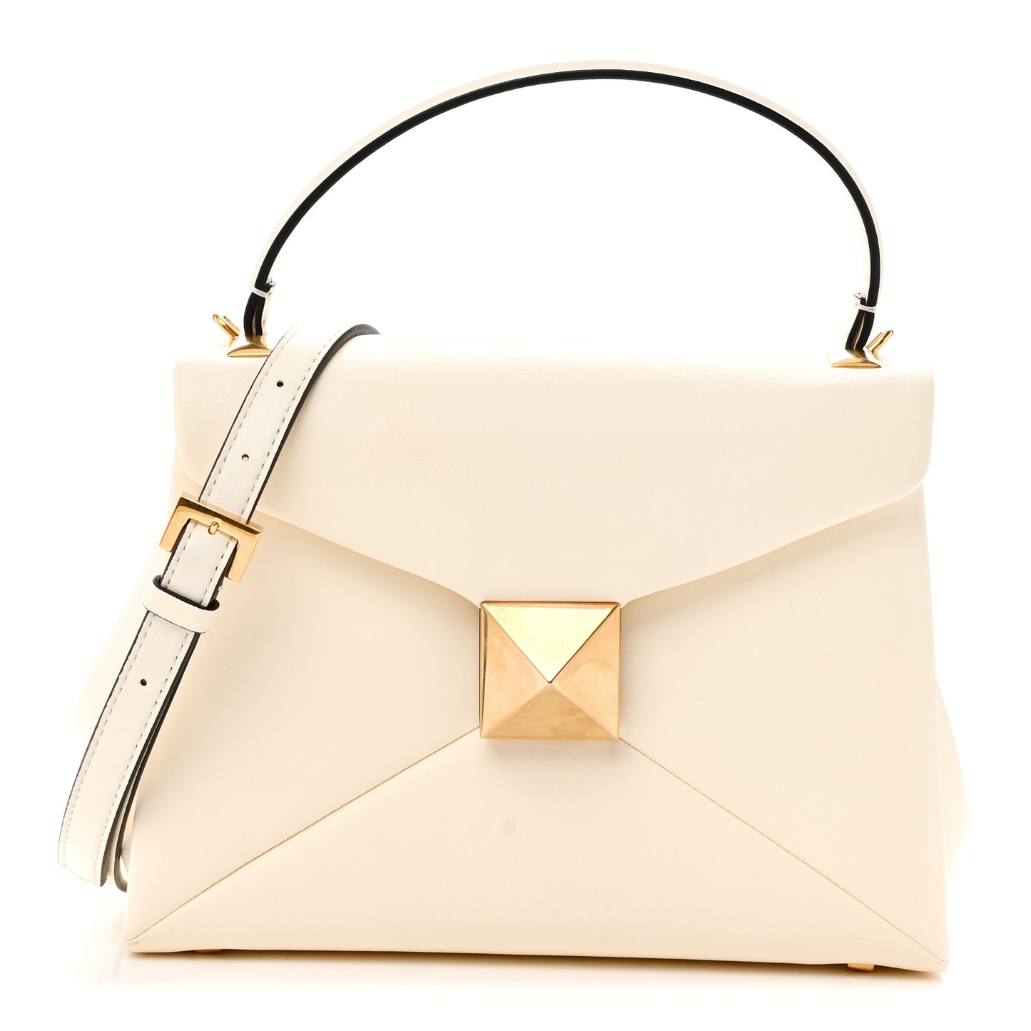 Nappa Small One Stud Top Handle Bag Ivory