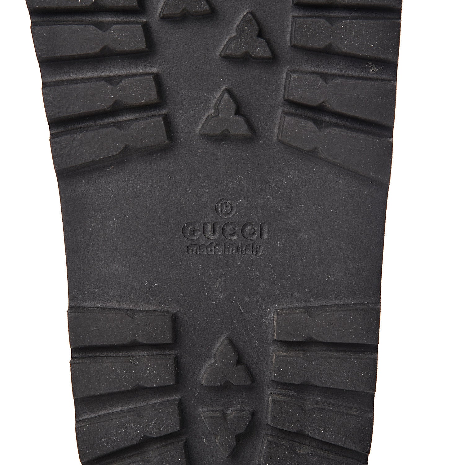 Gucci Rubber Web Mens Lug Sole Slide Sandals 6 Black Green Red 7 of 16